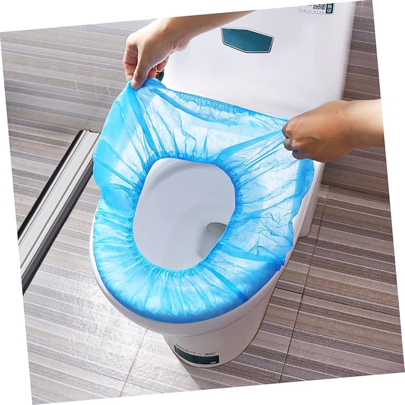 كابيلوك 50 قطعة أغطية مقاعد المرحاض السميكة غير المنسوجة للاستخدام مرة واحدة مغلفة بشكل فردي للسفر - Image 3